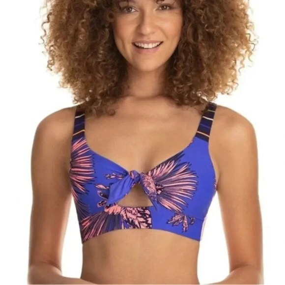 Maaji Carnival Reversible Funfair Removable Pad Bralette Bikini Top Blue S NWT - Picture 1 of 11